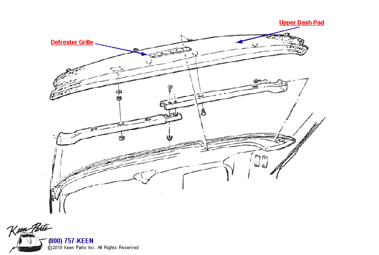 Upper Dash Diagram for a 2023 Corvette
