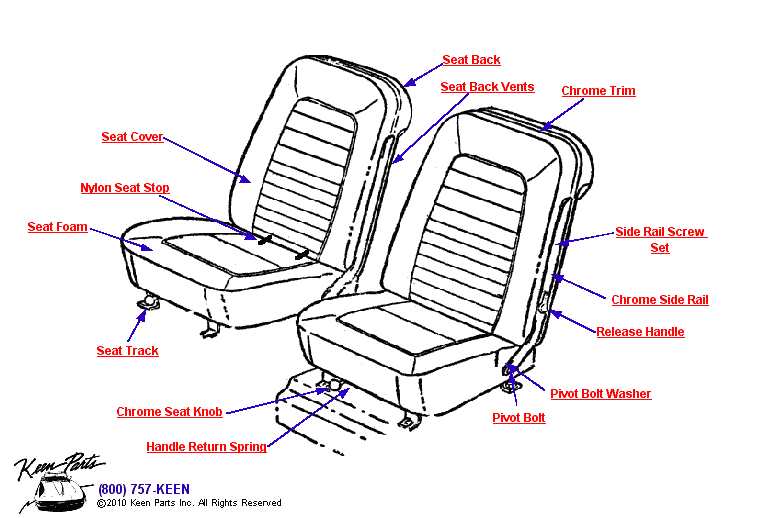 Seat Diagram for a 1958 Corvette