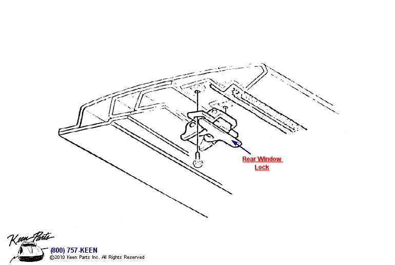 Rear Window Lock Diagram for a 1968 Corvette