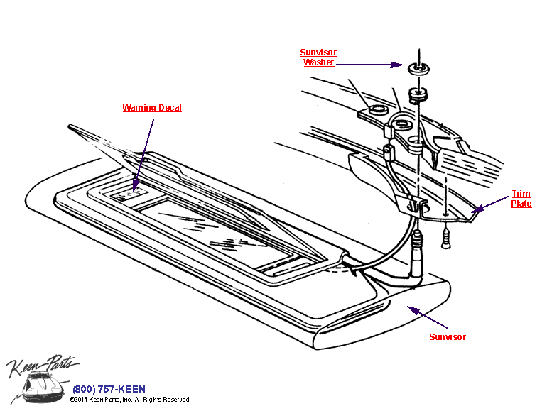 Sunvisor Diagram for a 1988 Corvette