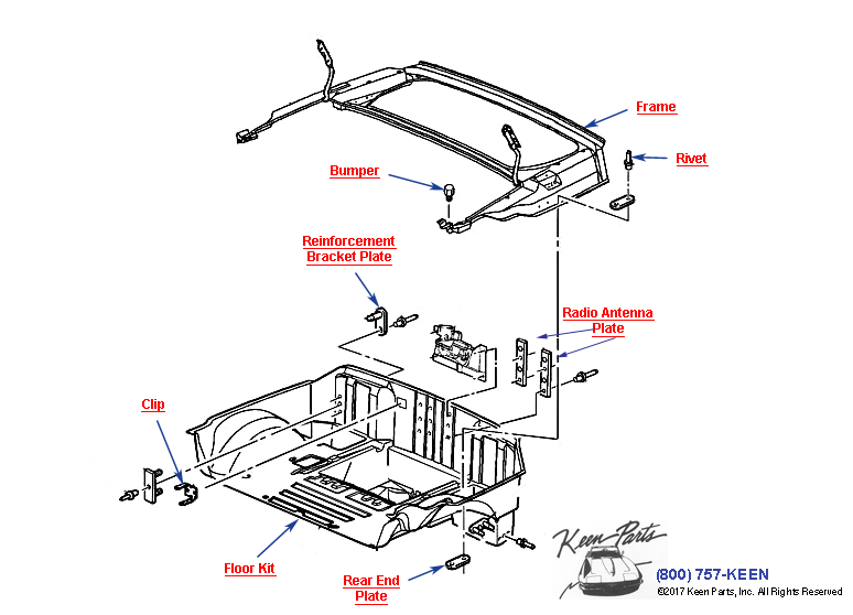 Compartment / Rear Storage- Convertible Diagram for a 1997 Corvette
