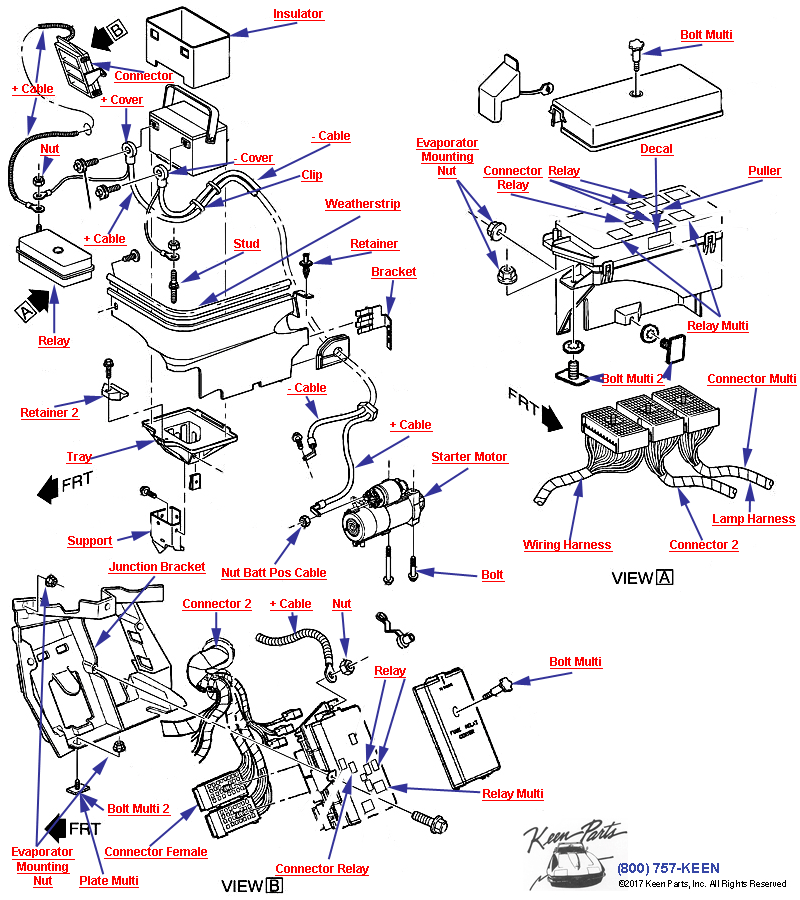 Battery Cables Diagram for a 2004 Corvette