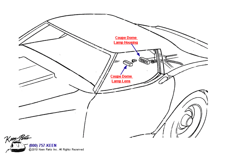 Coupe Dome Light Diagram for a 1969 Corvette