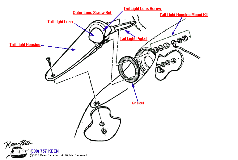 Tail Light Diagram for a 1968 Corvette