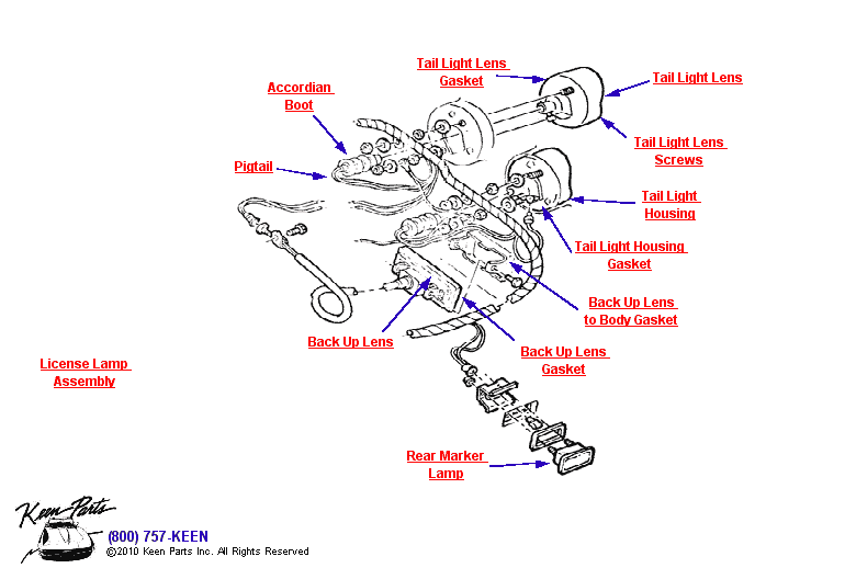 Tail Lights Diagram for a 1985 Corvette
