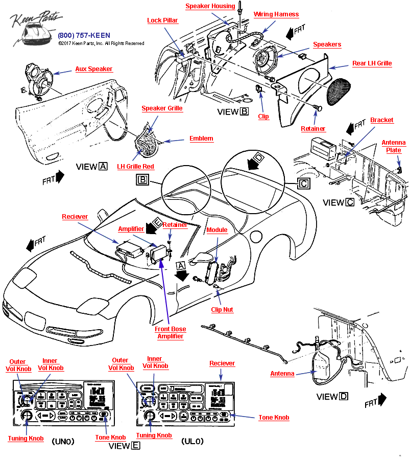 Audio System Diagram for a C5 Corvette