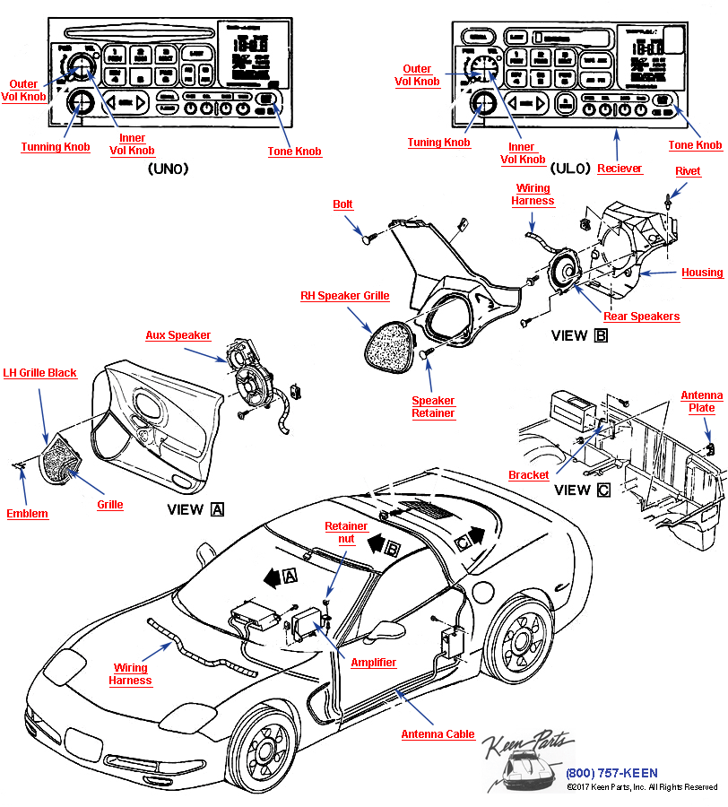 Coupe Radio Diagram for a 2003 Corvette