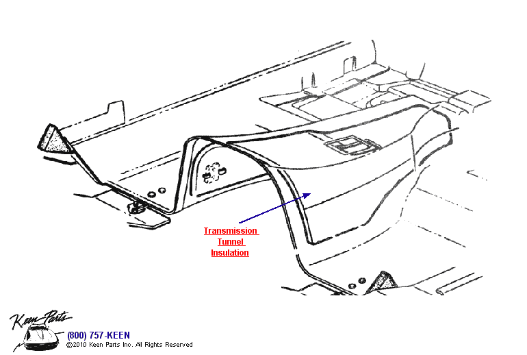 Transmission Tunnel Insulation Diagram for a 1976 Corvette