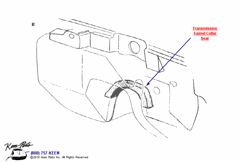 Trans Tunnel Collar Seal Diagram for a 1978 Corvette