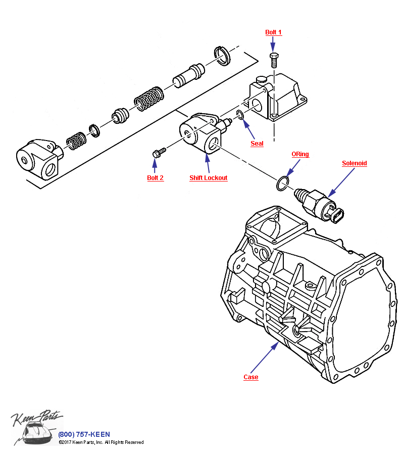 6-Speed Manual Transmisison Reverse Lockout Diagram for a 2000 Corvette