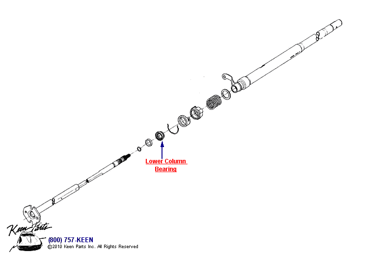 Standard Steering Column Diagram for a 2020 Corvette