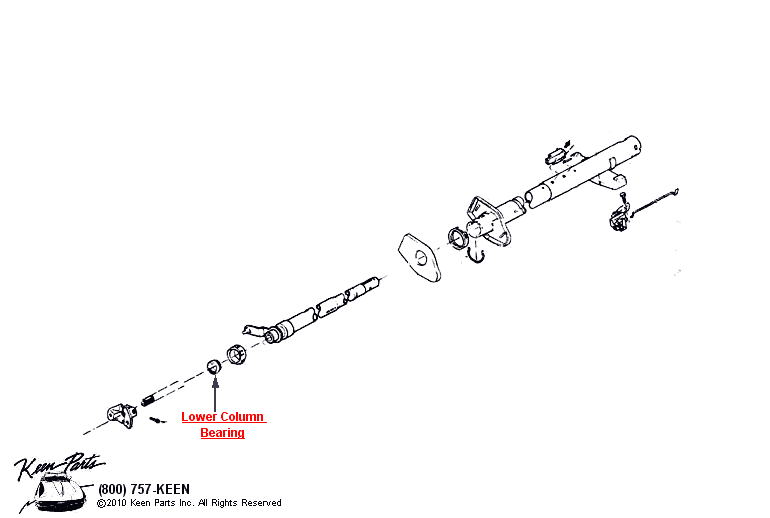 Tilt Steering Column Diagram for a 1975 Corvette