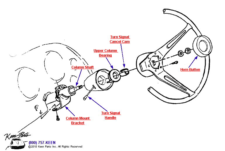 Steering Wheel Diagram for a 1974 Corvette