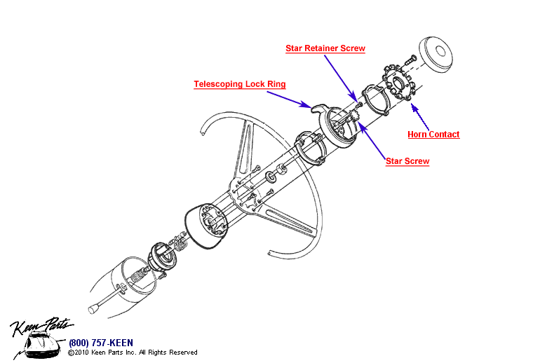 Telescoping Steering Shaft Diagram for a 2017 Corvette