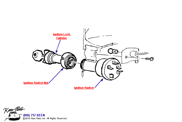 Ignition Switch Diagram for a 1964 Corvette