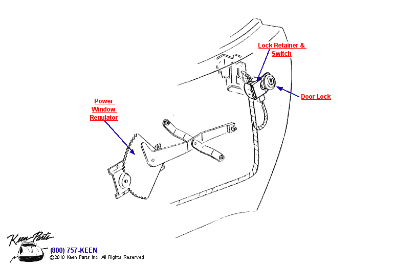 Door Lock Diagram for a 1958 Corvette
