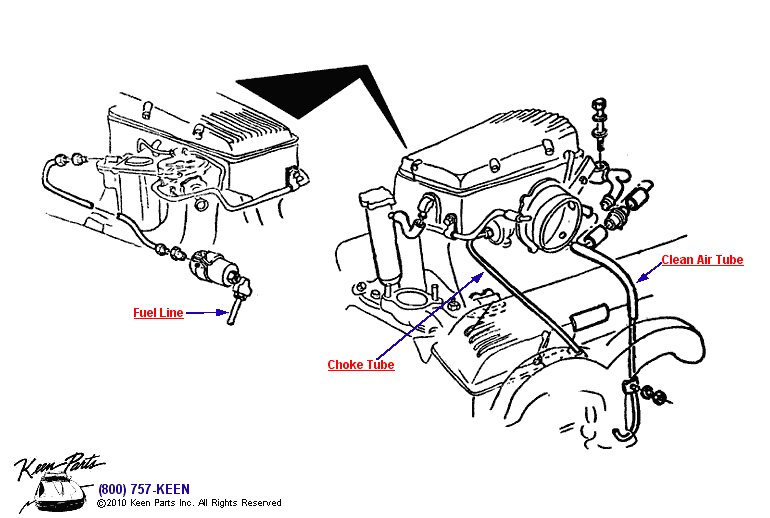 Fuel Injection Fuel Lines Diagram for a C2 Corvette