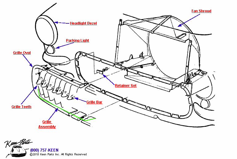 Grille Diagram for a 1999 Corvette