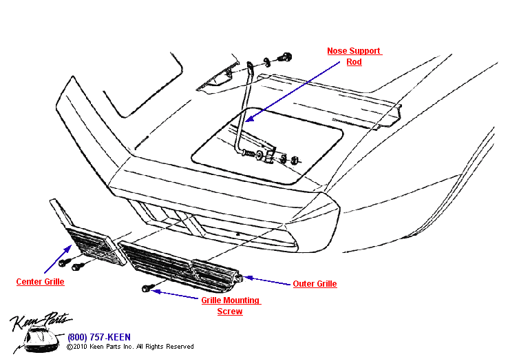 Grille Diagram for a 2012 Corvette
