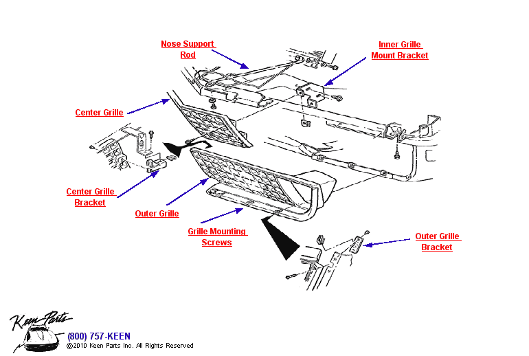 Grille Diagram for a 1970 Corvette