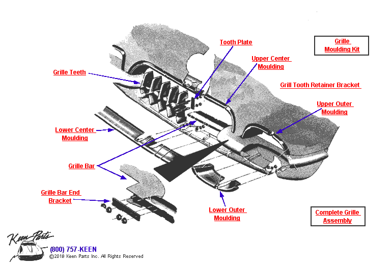 Grille &amp; Moulding Diagram for a C1 Corvette