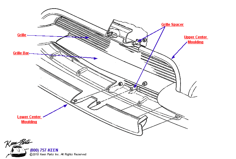 Grille Diagram for a 1961 Corvette