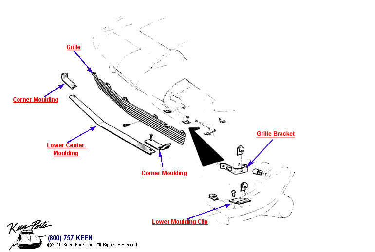 Grille &amp; Moulding Diagram for a 1988 Corvette