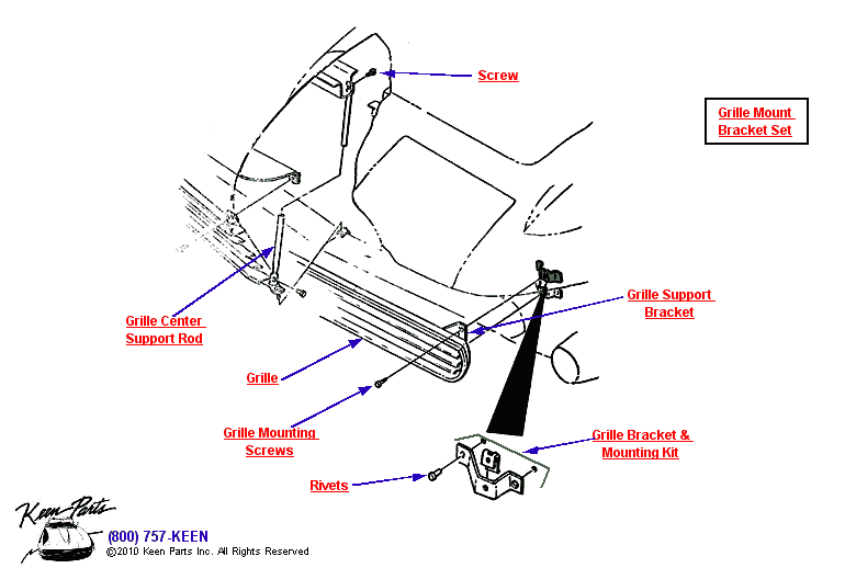 Grille Diagram for a 1996 Corvette