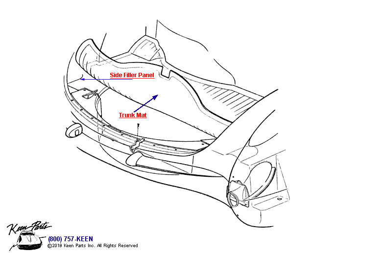Trunk Mat Diagram for a 1962 Corvette