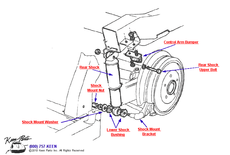 Rear Shock Diagram for a 1971 Corvette
