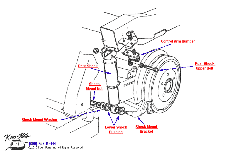 Rear Shock Diagram for a 2003 Corvette