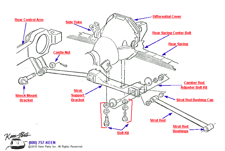Rear Strut Assembly Diagram for a C2 Corvette