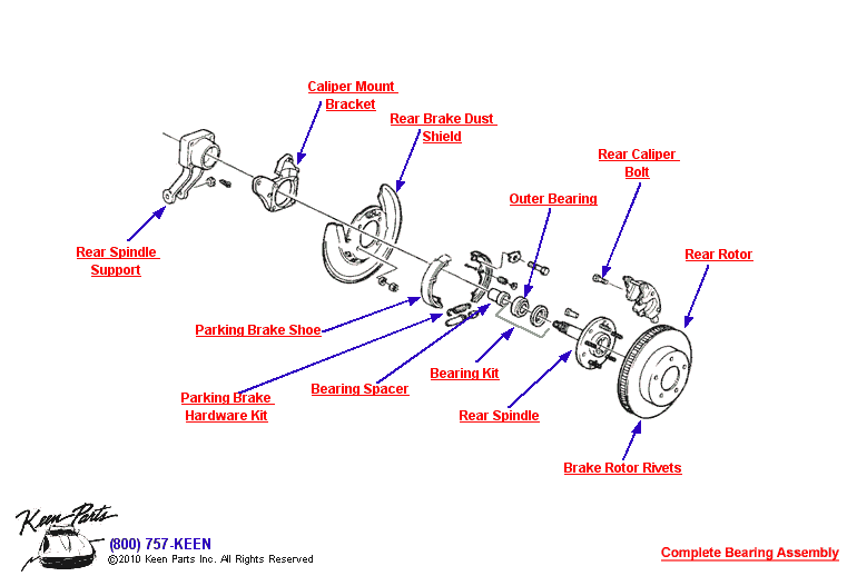 Rear Spindle &amp; Wheel Diagram for a 1980 Corvette