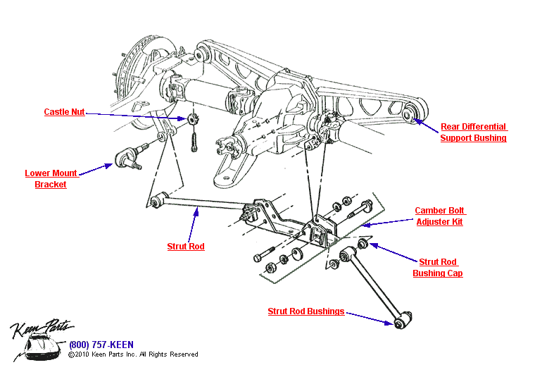 Rear Struts Diagram for a 2023 Corvette