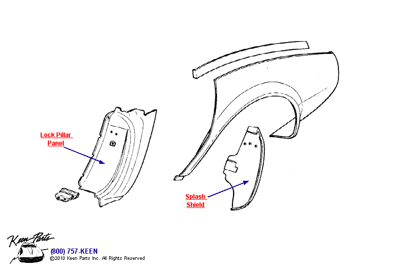 Splash Shields Diagram for a 1977 Corvette