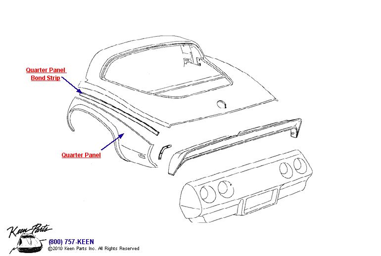 Rear Body Diagram for a 1974 Corvette