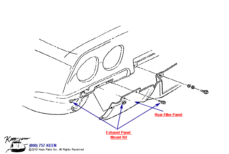 Rear Filler Panel Diagram for a C3 Corvette