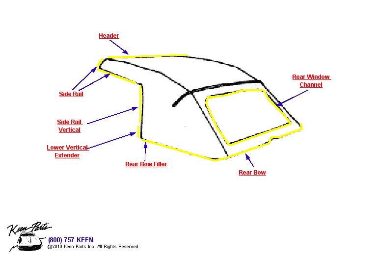 Hard Top Detail Diagram for a 1965 Corvette