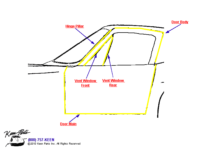 Coupe Window Detail Diagram for a C2 Corvette
