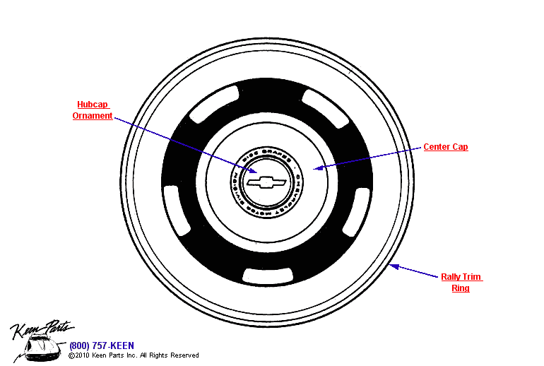 Disc Brake Hub Caps Diagram for a 1958 Corvette