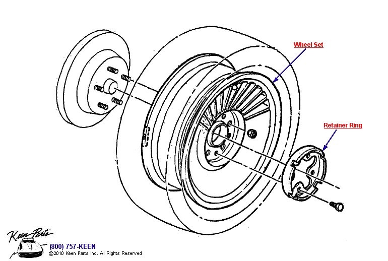 Wheels &amp; Retainers Diagram for All Corvette Years