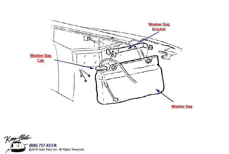 Washer Bag with AC Diagram for a 1968 Corvette