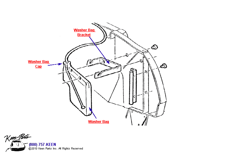 Washer Bag with AC Diagram for a C3 Corvette