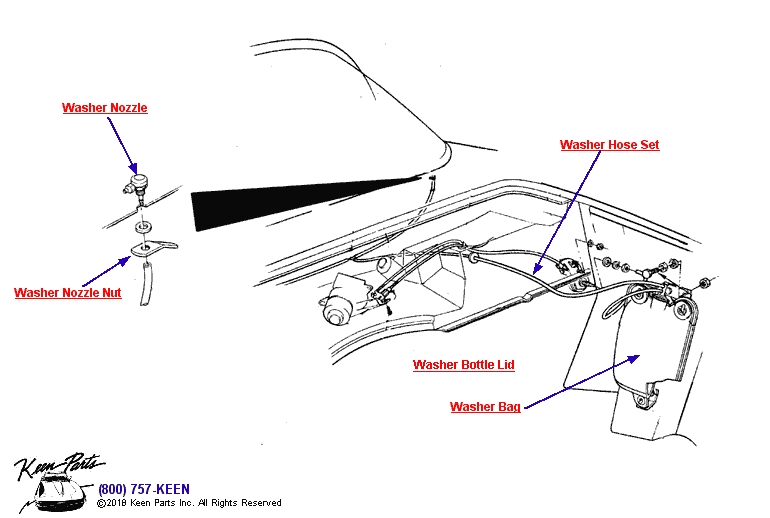 Washer System Diagram for a 1954 Corvette