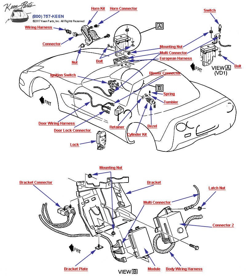 Alarm System Diagram for a 1989 Corvette