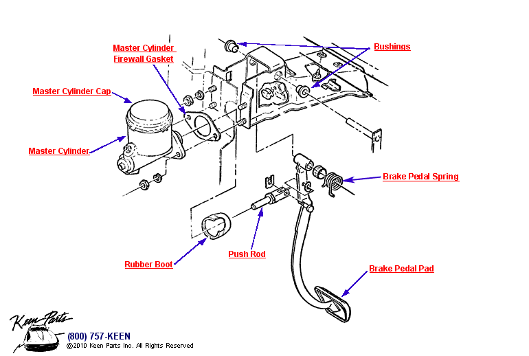 Brake Pedal Diagram for a 2012 Corvette