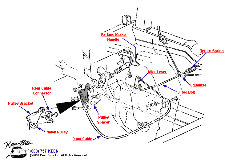 Parking Brake System Diagram for a 1964 Corvette