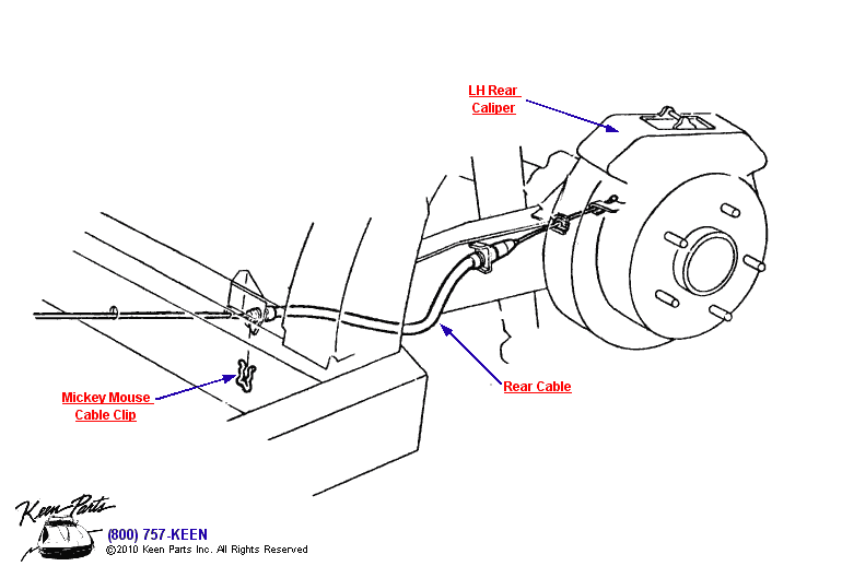 Parking Brake &amp; Rear Caliper Diagram for a C2 Corvette