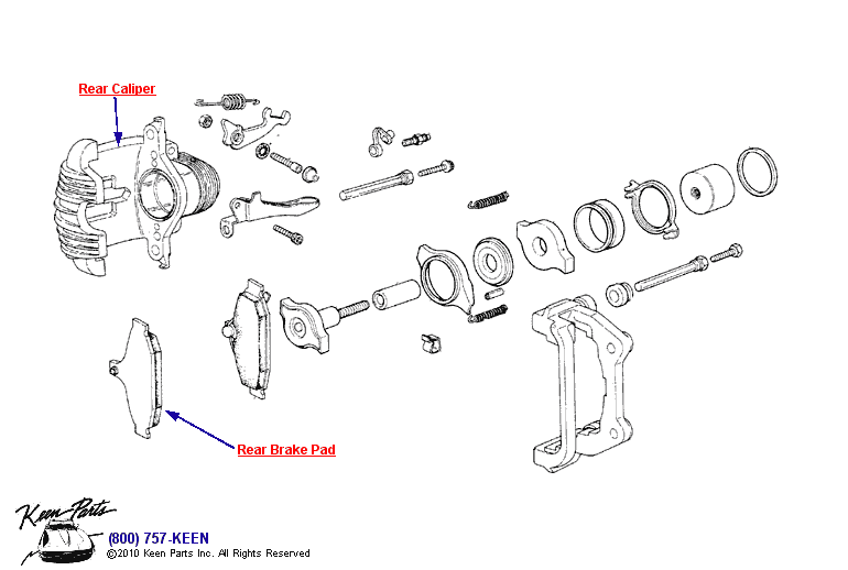 Rear Brake Caliper Diagram for a C4 Corvette