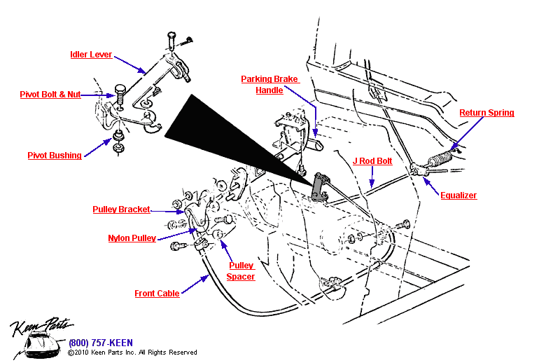 Parking Brake System Diagram for a 1967 Corvette